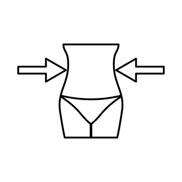 Vermagering vrouw concept is het zwarte pictogram . — Stockvector