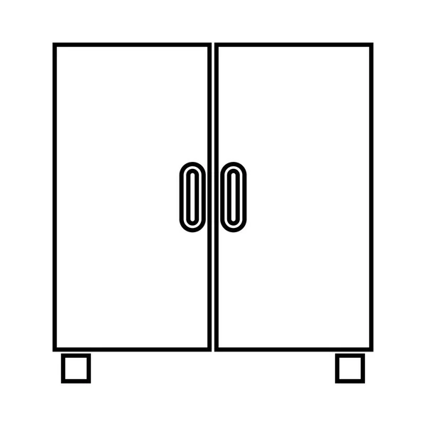 Armoire ou armoire c'est icône noire  . — Image vectorielle