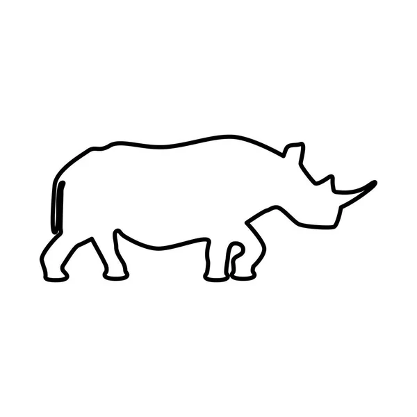Nashorn ist schwarzes Symbol . — Stockvektor
