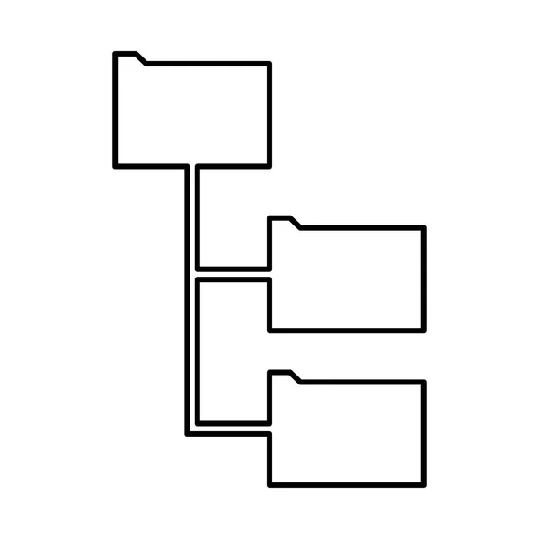 それは黒いアイコンのフォルダー構造 . — ストックベクタ