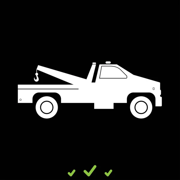 Breakdown caminhão é ícone branco  . —  Vetores de Stock