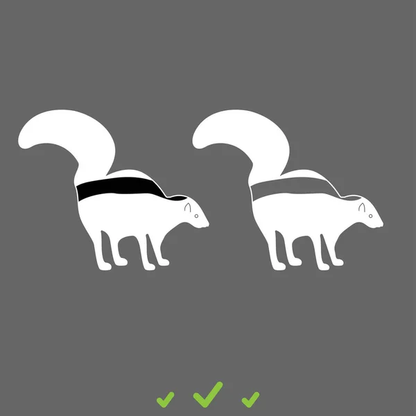 Skunk es el icono blanco  . — Vector de stock