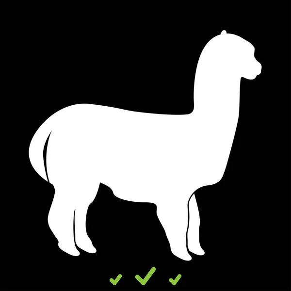 Alpaca es el icono blanco  . — Vector de stock