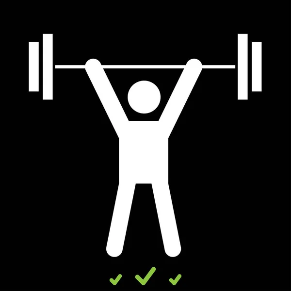 Man uping weight it is white icon . — Stock Vector