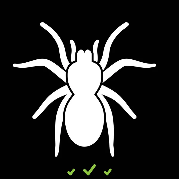 Spinnenkop of tarantula is wit pictogram . — Stockvector