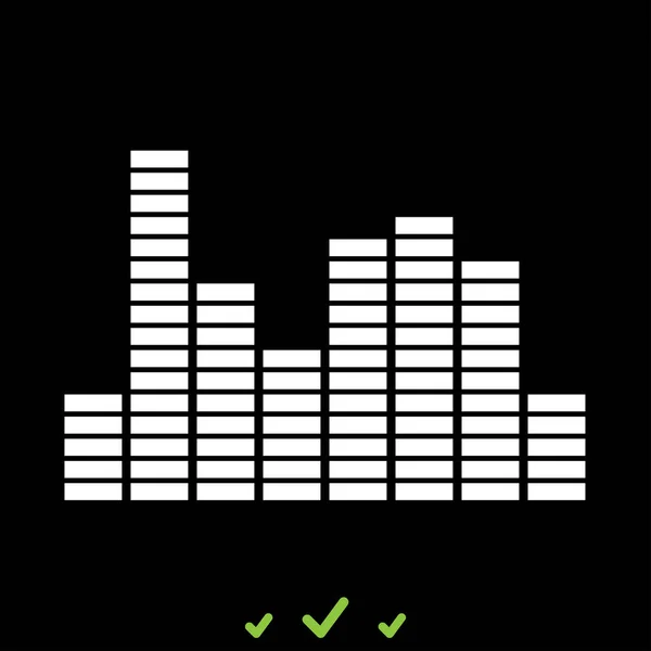 Muziek equalizer is het wit pictogram . — Stockvector