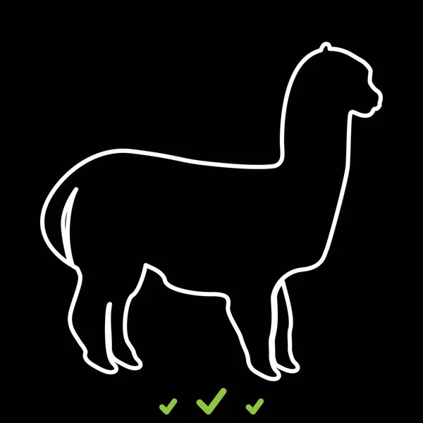 Alpaca is wit pictogram . — Stockvector