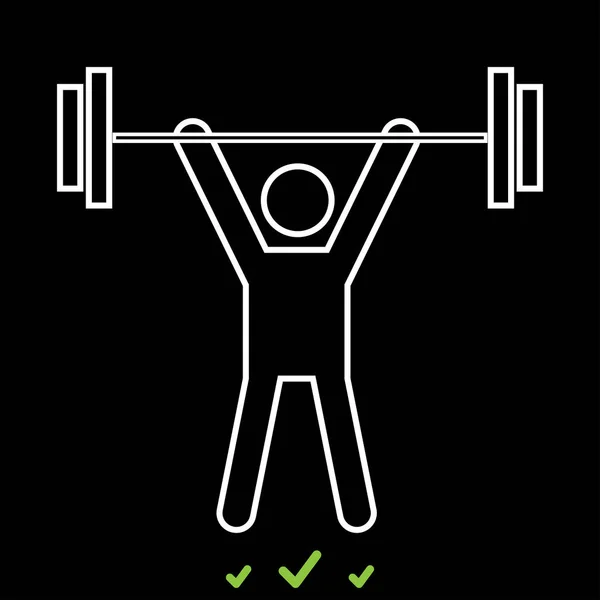 Man uping weight it is white icon . - Stok Vektor