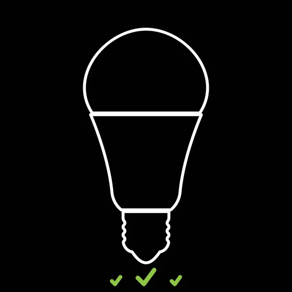 Lampadina a LED è icona bianca  . — Vettoriale Stock