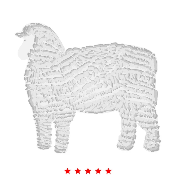 Ikona sylwetka owiec. Płaski — Wektor stockowy