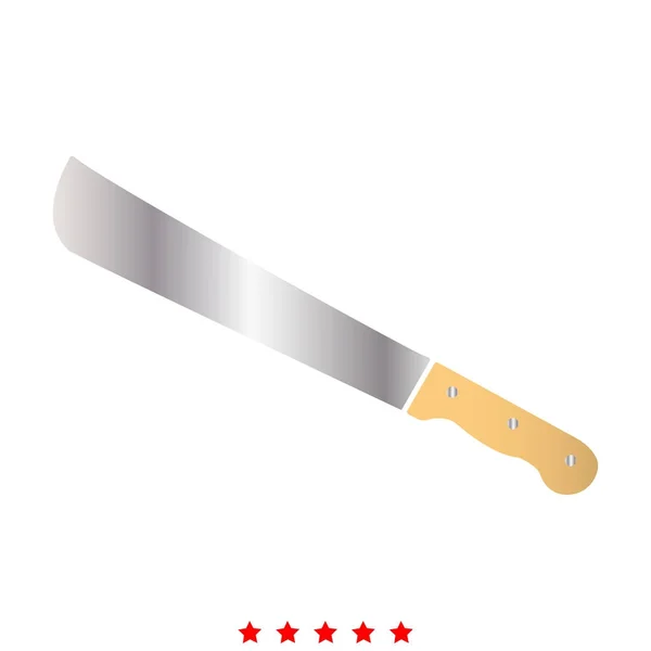 Machete ou grande ícone de faca. Estilo plano — Vetor de Stock