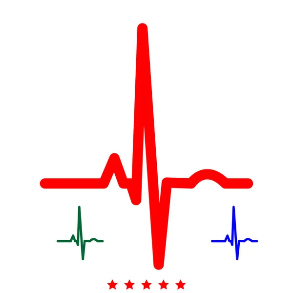 Ритм серця значок Ecg. Плоский стиль — стоковий вектор