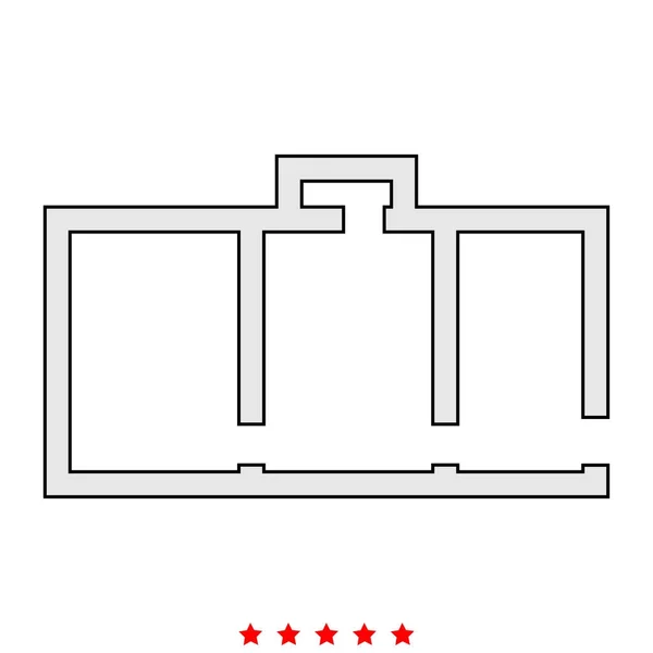 Ícone de plano de apartamento. Estilo plano —  Vetores de Stock