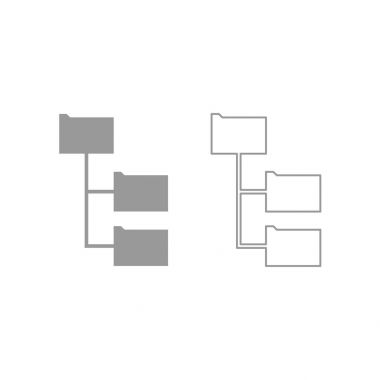 Klasör yapısı simgesi. Gri ayarla .