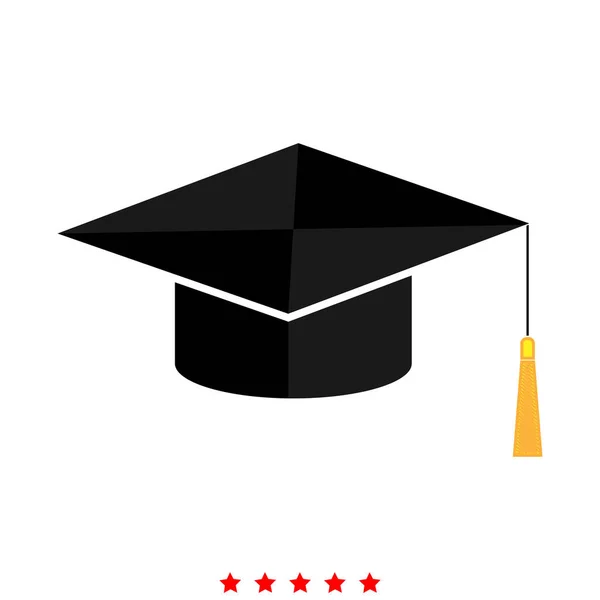 Icono de la tapa de graduación. Estilo plano — Vector de stock