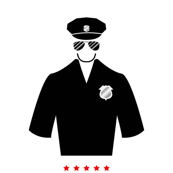 Icona della polizia. Stile piatto — Vettoriale Stock