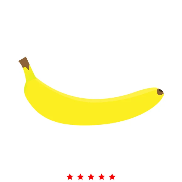 Ícone de banana. Estilo plano — Vetor de Stock