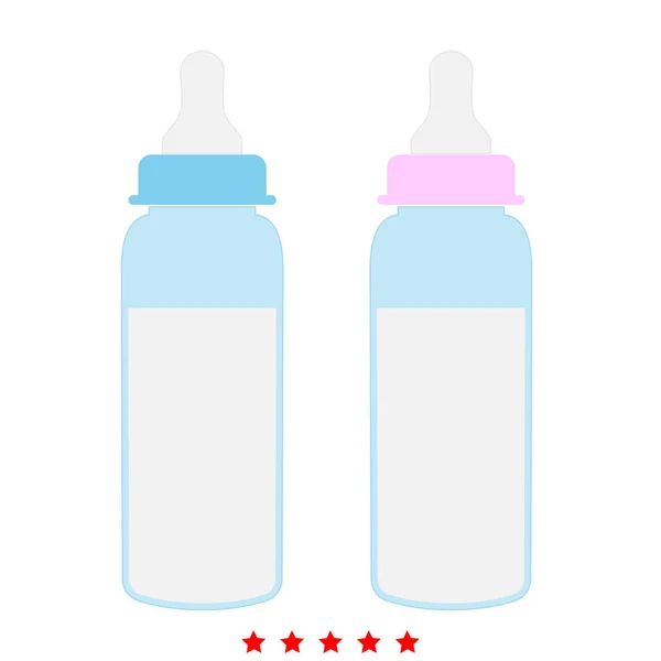 Baby flaskan symbolikon. Platt stil — Stock vektor