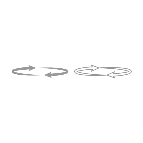 Две стрелы по кругу. Угол 360 значок серого набора — стоковый вектор