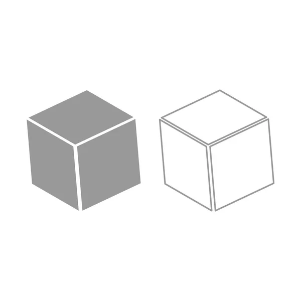 Icône de cube. Ensemble gris  . — Image vectorielle