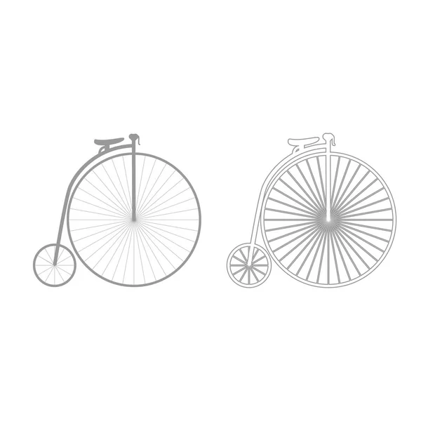 レトロな自転車のアイコン。グレーを設定 . — ストックベクタ