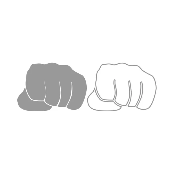 Fist icon. Grey set . — Stock Vector