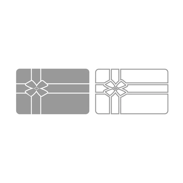 Gift card icon. Grey set . — Stock Vector