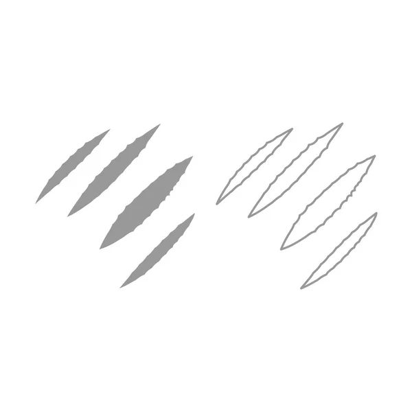Icône Piste de griffes. Ensemble gris  . — Image vectorielle