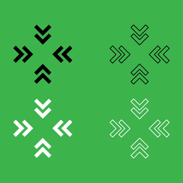Objetivo ou alvo a partir do ícone de setas Conjunto de cores preto e branco — Vetor de Stock