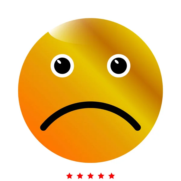 Triste icona emoticon. Colore diverso  . — Vettoriale Stock