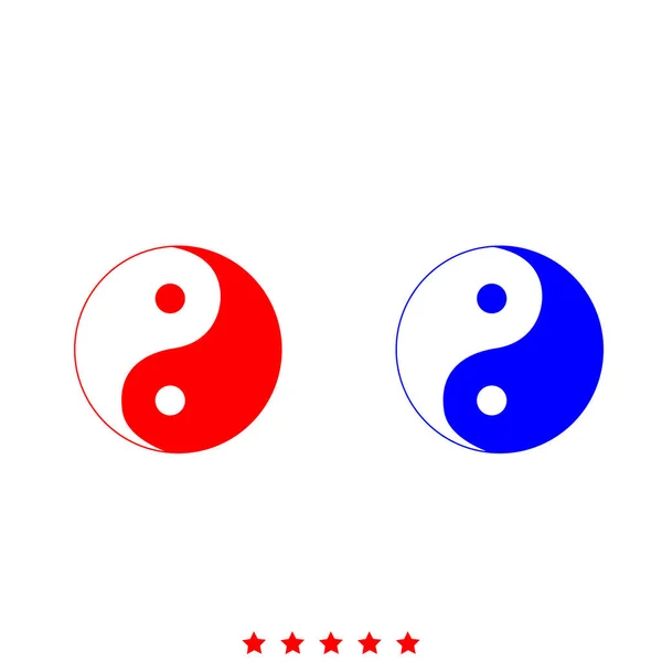 Символ Инь Ян. Разного цвета  . — стоковый вектор