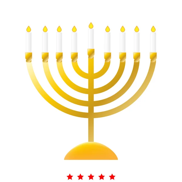 Menorah para el icono de Hanukkah. Color diferente  . — Vector de stock