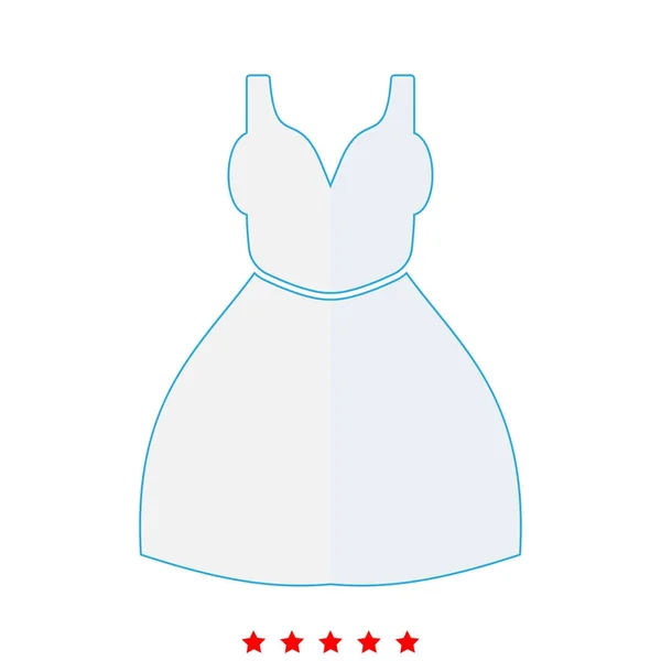 여자 드레스 아이콘입니다. 다른 색상 . — 스톡 벡터
