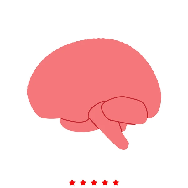 Het pictogram van de hersenen. Andere kleur . — Stockvector