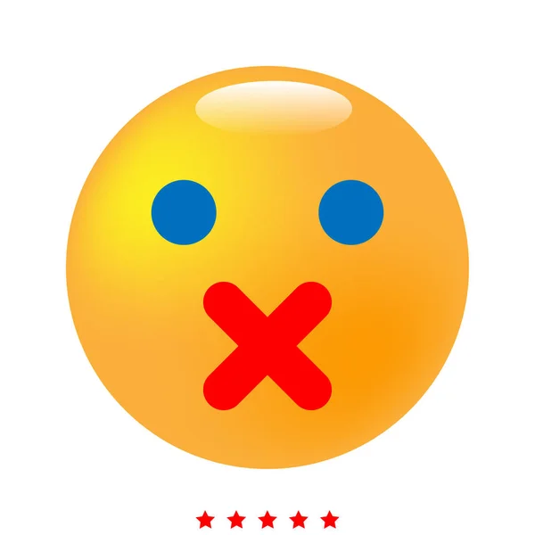 Ícone de emoticon silencioso. Cor diferente  . —  Vetores de Stock