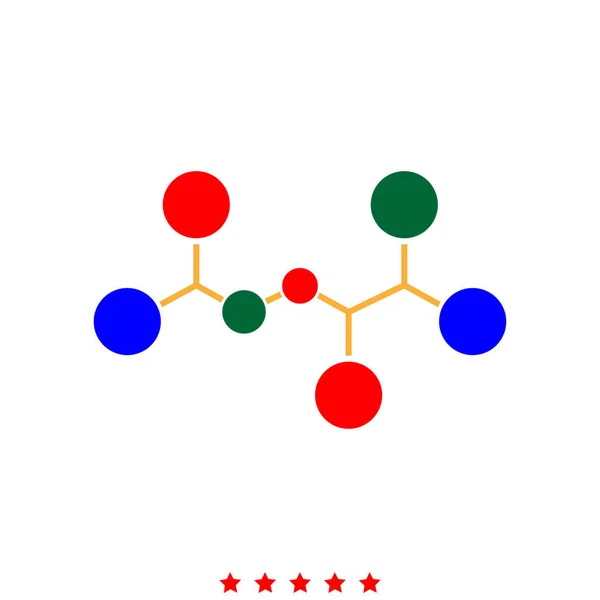 Icono de molécula. Color diferente  . — Vector de stock