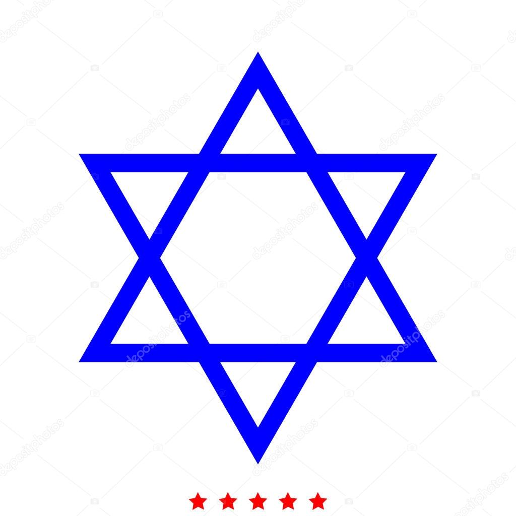 Jewish star of David icon . Different color .
