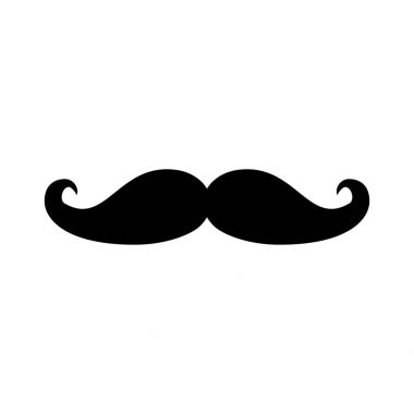 Moustach siyah renk düz stil