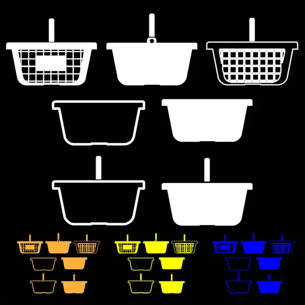 购物篮白色橙黄色蓝色 — 图库矢量图片