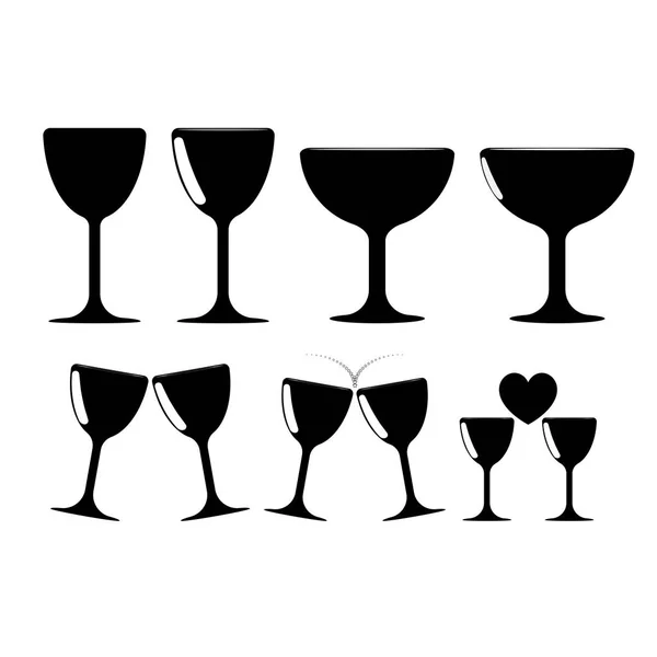Черный цвет чаши и стекла — стоковый вектор