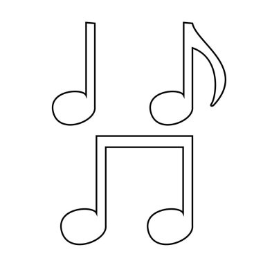 Müzik not simgesini ayarla. Siyah renk .