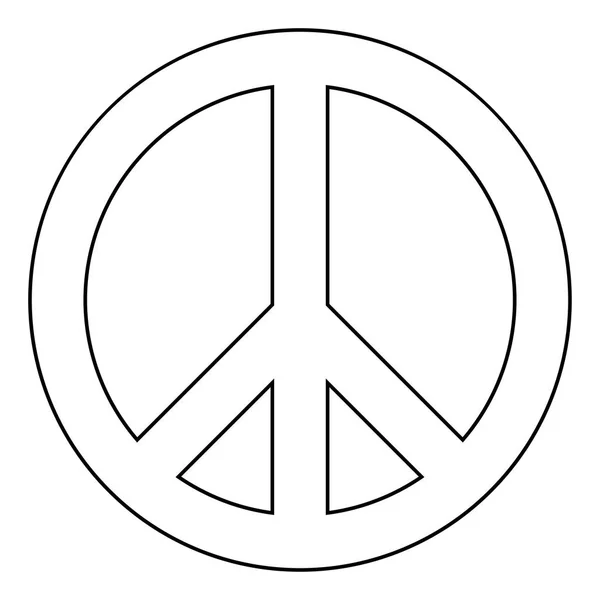 World peace sign symbol icon . Black color . — Stock Vector