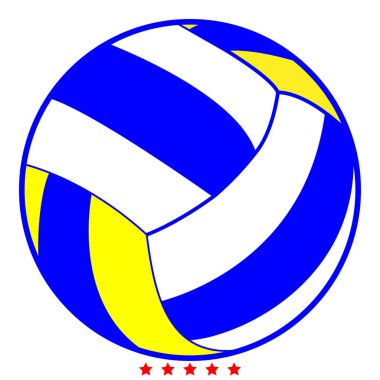 Voleybol topu simgesini illüstrasyon renk doldurma stili