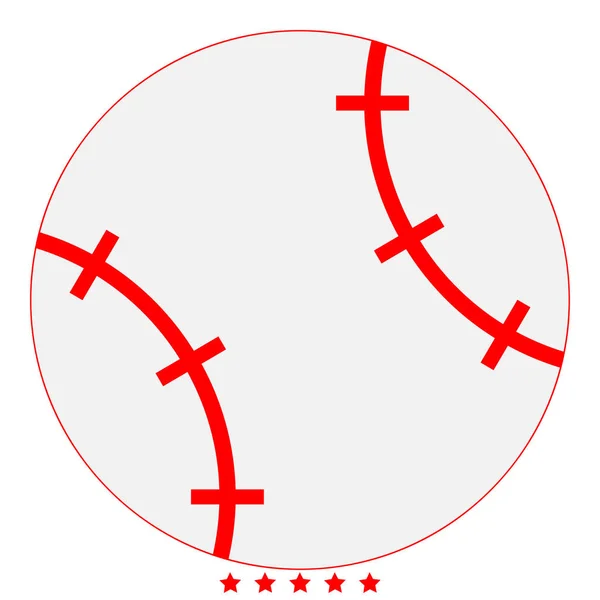 野球のボールのアイコンの図色塗りつぶしのスタイル — ストックベクタ