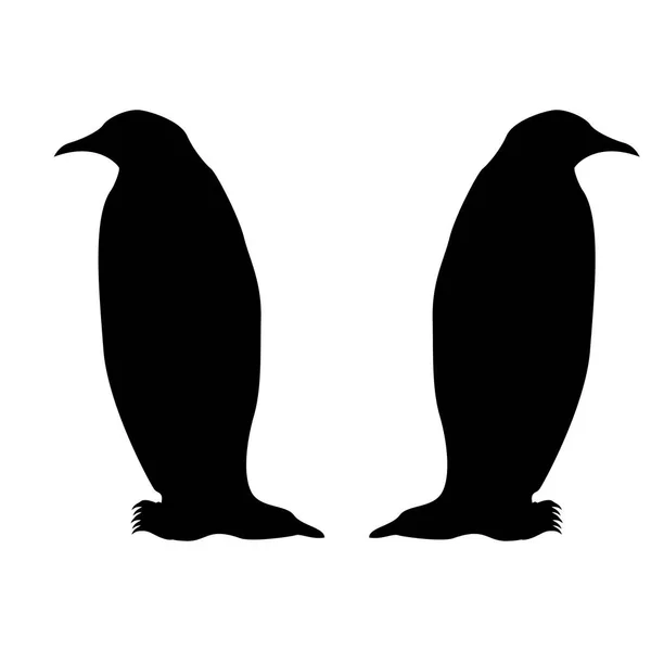 ペンギン アイコン黒色塗りつぶしフラット スタイル シンプルなイラスト — ストックベクタ