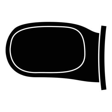 Yan ayna görüntü simgesi siyah renk illüstrasyon düz stil basit geri