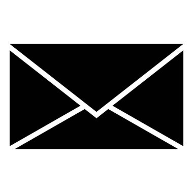 Mektup simgesi siyah renkli düz stil basit görüntü illüstrasyon