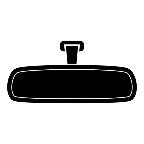 Espejo retrovisor icono color negro ilustración estilo plano imagen simple — Vector de stock
