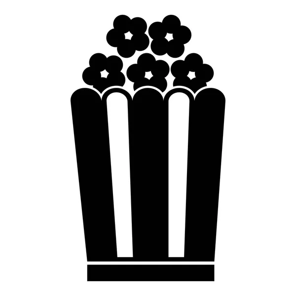 Popcorn icône noir illustration de couleur style plat image simple — Image vectorielle