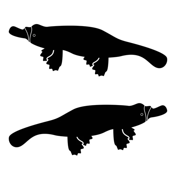 Platypus ou canard icône couleur noire illustration style plat image simple — Image vectorielle